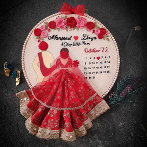 customised couple embroidery hoop for wedding engagement anniversary gifts