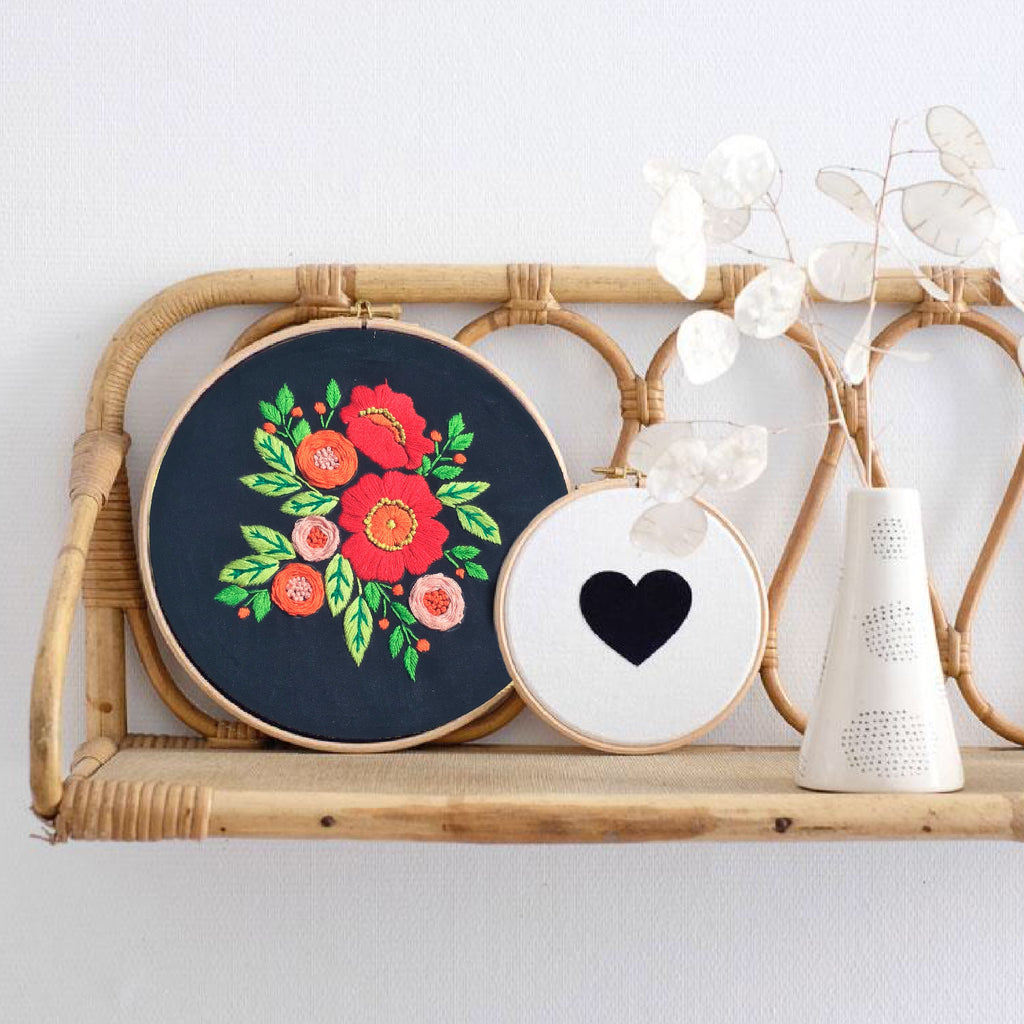 Pundora Floral Garland Handmade Embroidery Hoop